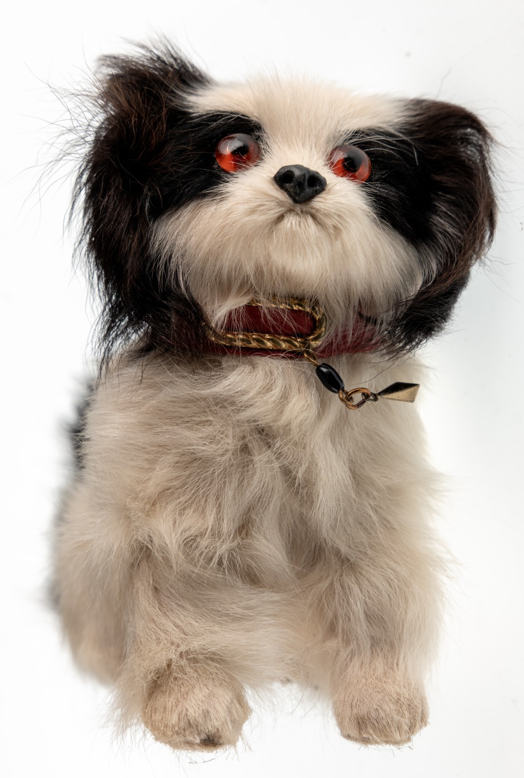 Mid Century Real Fur Miniture Dog Toy Figure Doll Pekingese Japanese Chin Used