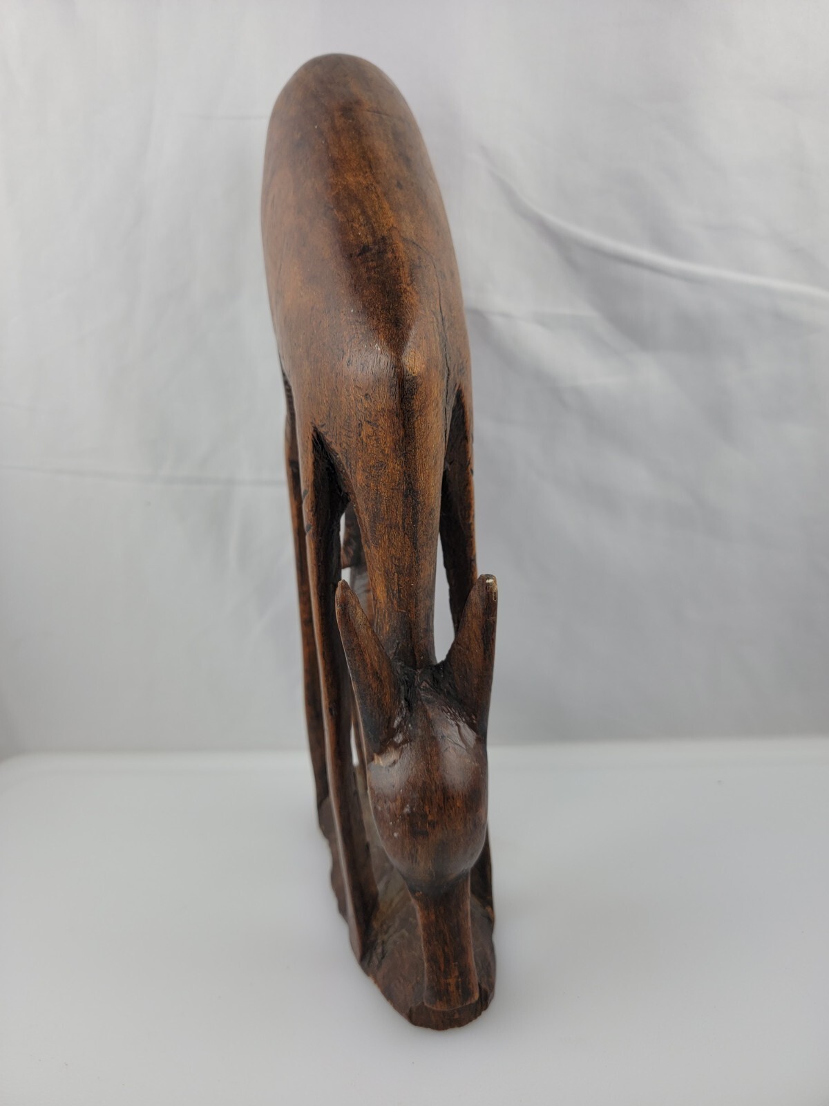 14″ Tall Hand Carved Wood Antelope /Fawn/ Gazelle / Deer Figurine Sculpture