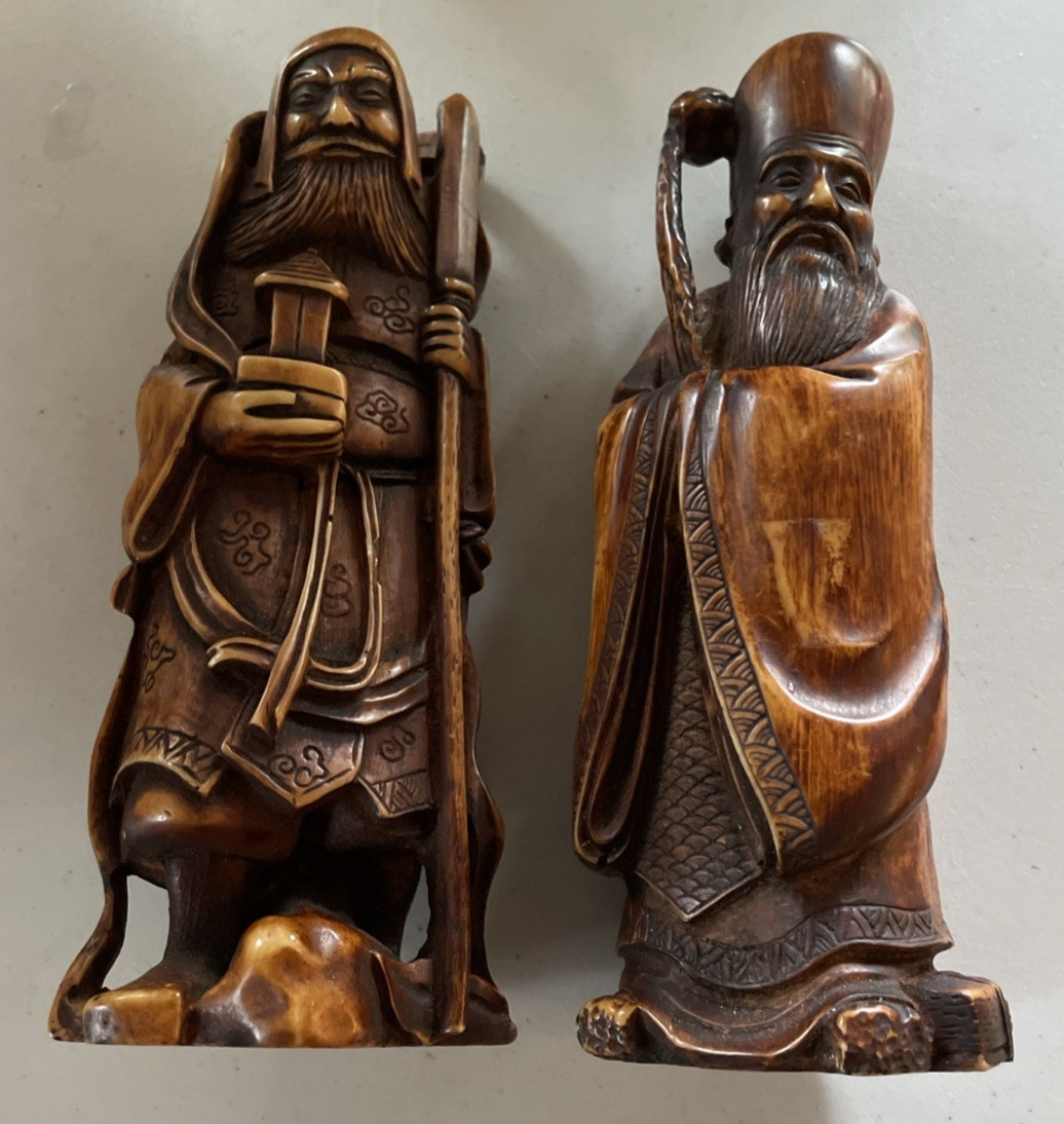 ACTION-LOBECO Vintage Two Wise Men Figurines Heavy Resin Handcrafted in Italy