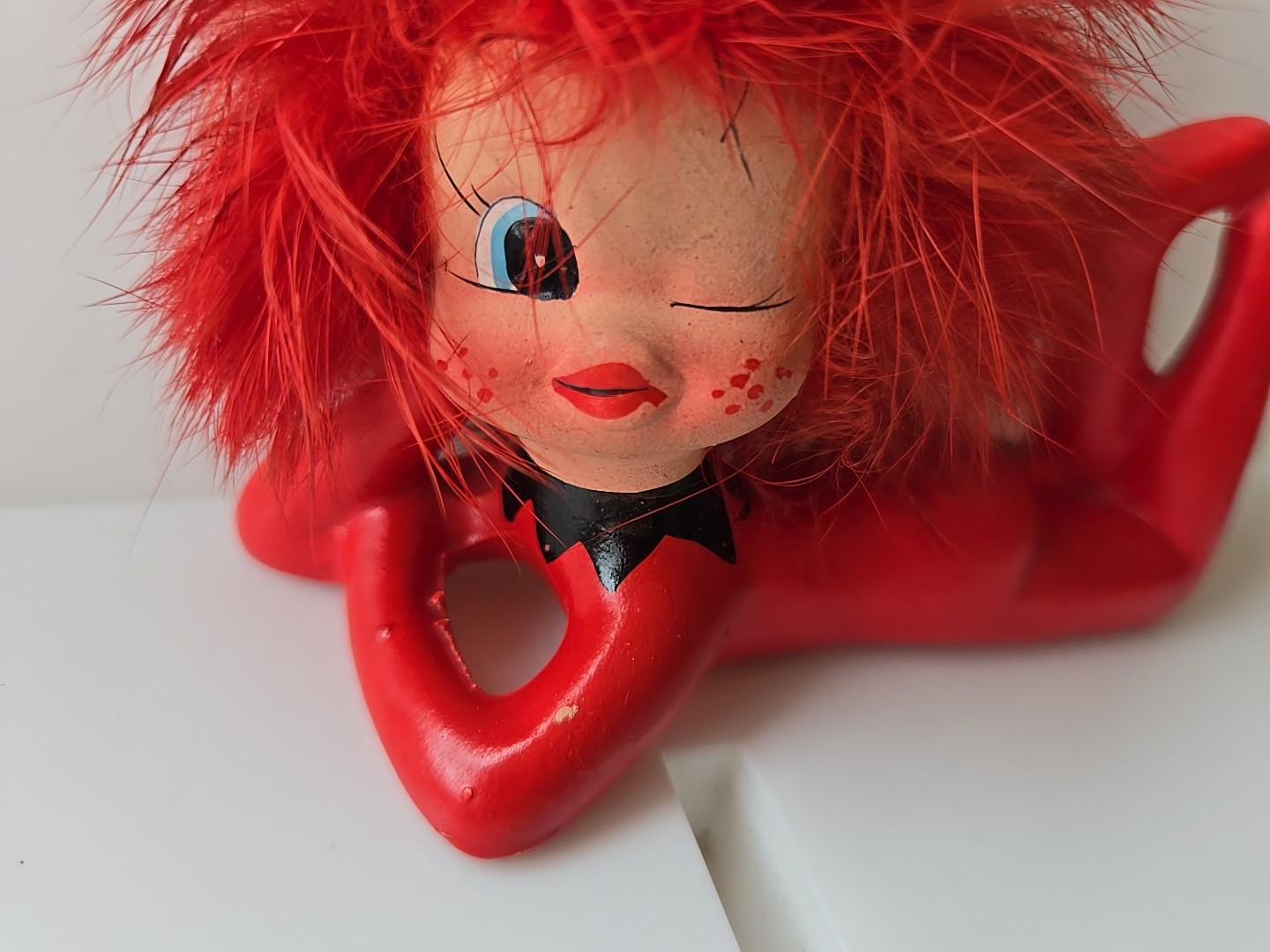 Little Devil Vintage Figurine Red Fur Napco Lefton Kitsch 1950s Japan Rita