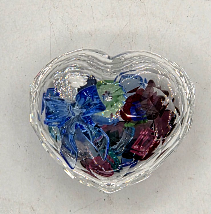 Swarovski Sweet Heart Jewel Box with Blue Bow #7480 000 002 Box & Crystals