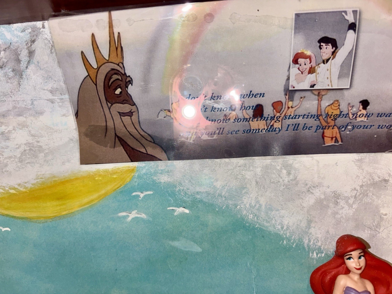 Disney The Little Mermaid Ariel Inspired Wood Stain Shadow Box Unique Gift