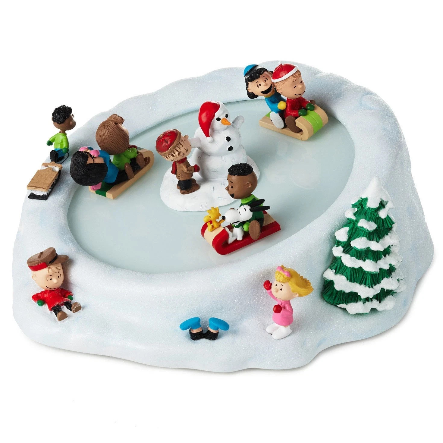 Hallmark 2023 Peanuts Sledding Musical Tabletop Motion Charlie Brown Snoopy