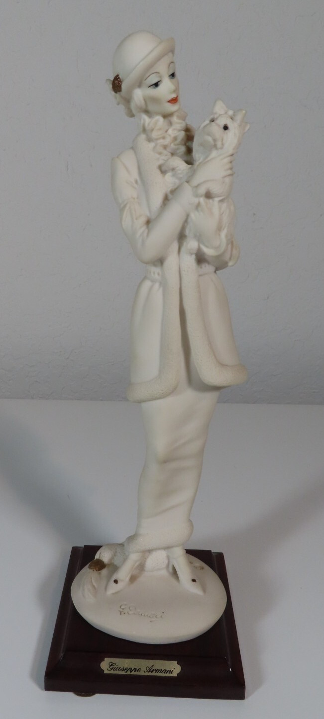 Giuseppe Armani Lady With Dog Yorkie 1987 Florence Italy #421F Figurine Statue
