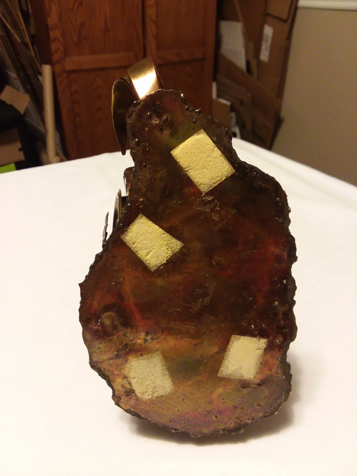 Copper Stagecoach Art Sculpture Display Piece ~5 3/4″ High x 4 1/2″ Wide In EUC