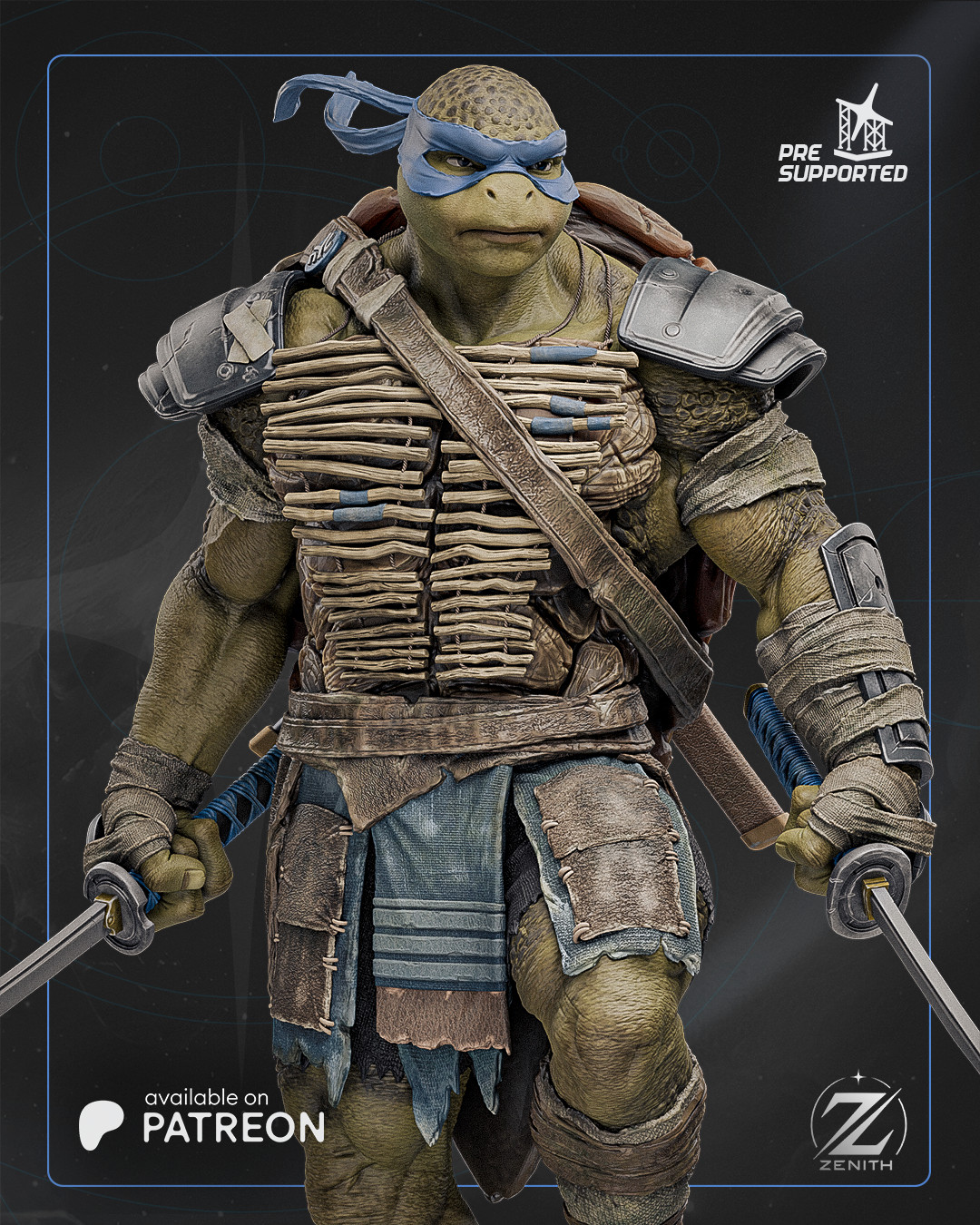 Leonardo | TMNT | Zenith | UNPAINTED | 1/8 Scale Resin Kit