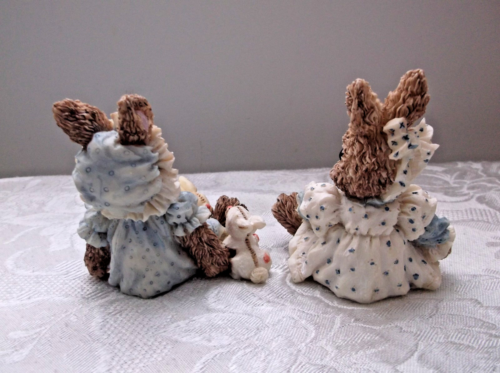 Vintage 90s Bunnies Figurines Home Interiors 3.5 inches tall