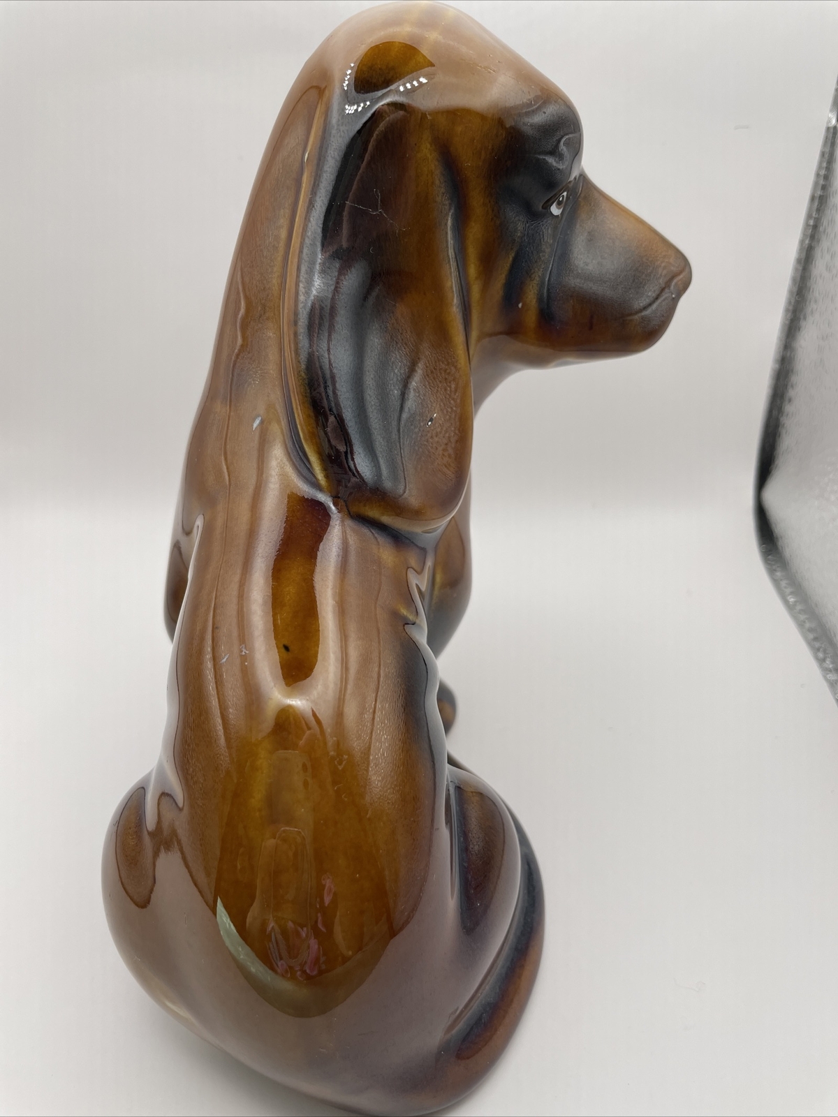 Vintage Handcrafted Ceramic Made in Brazil Bloodhound/ Bassett Hound Figurine