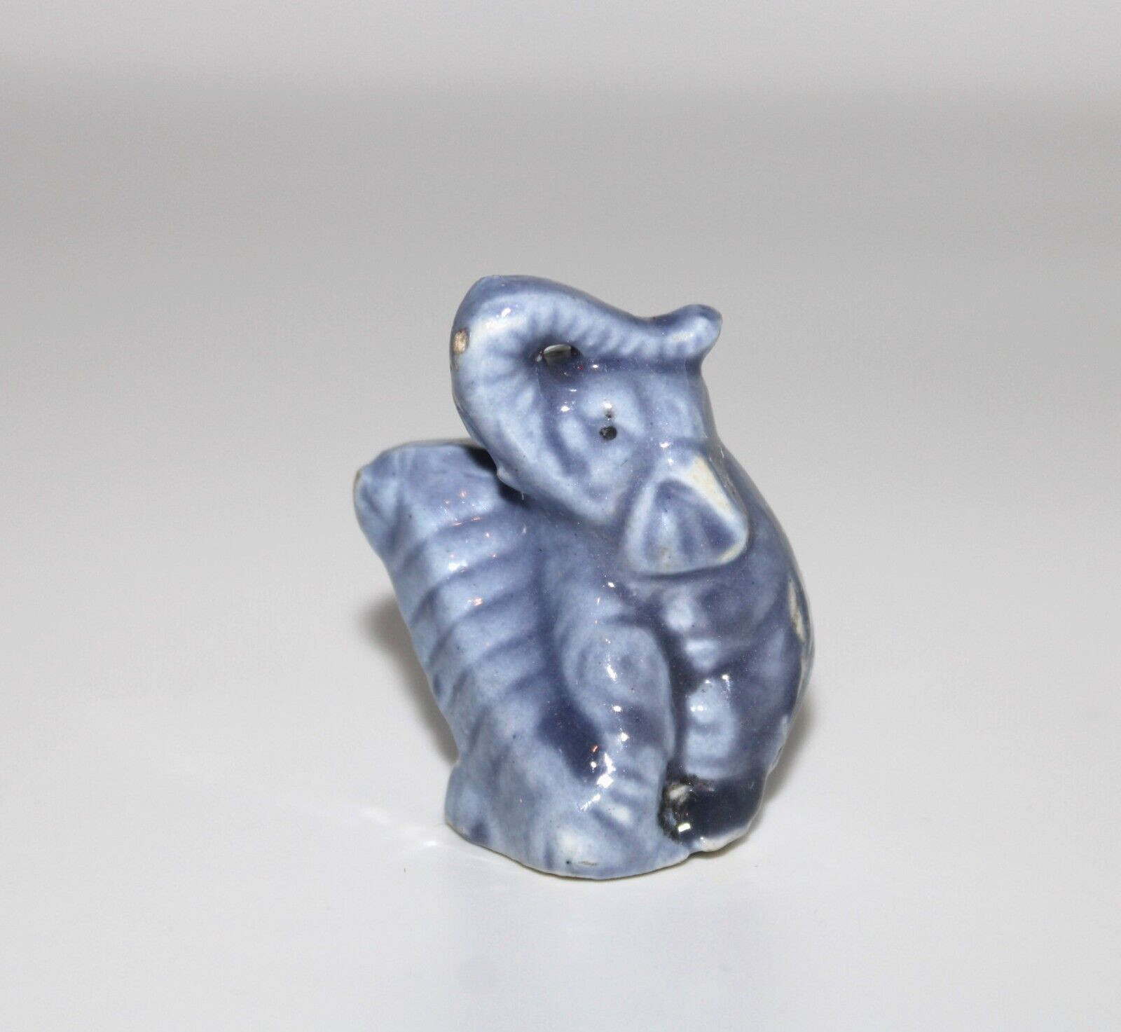 VTG Miniature Blue Elephant Musical Instrument Figurines Seto Japan Ceramic 5 Pc