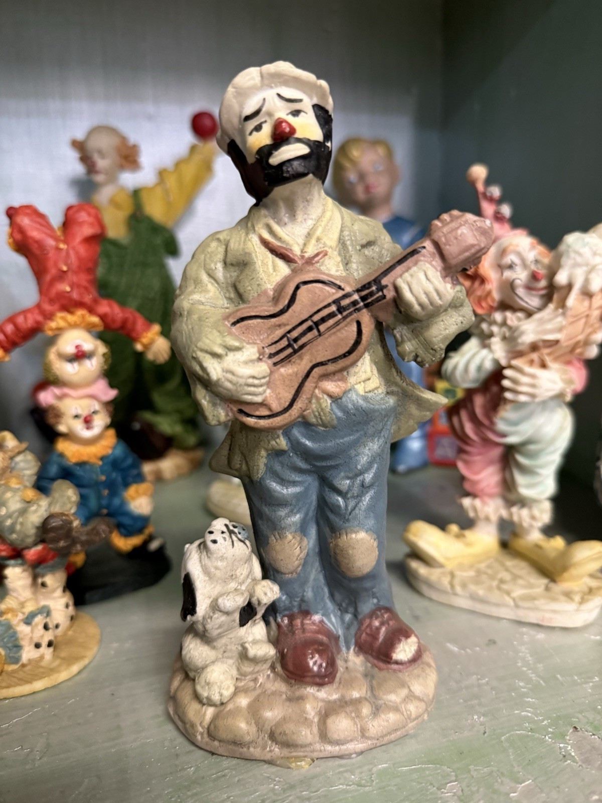 Vintage Clown Figurine Collection Multicolor Ceramic selling as set