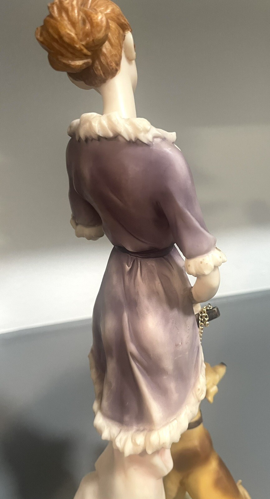 Vintage Giovanni Porcelain Statue Figure 1930’s Woman Lady Dog Figurine