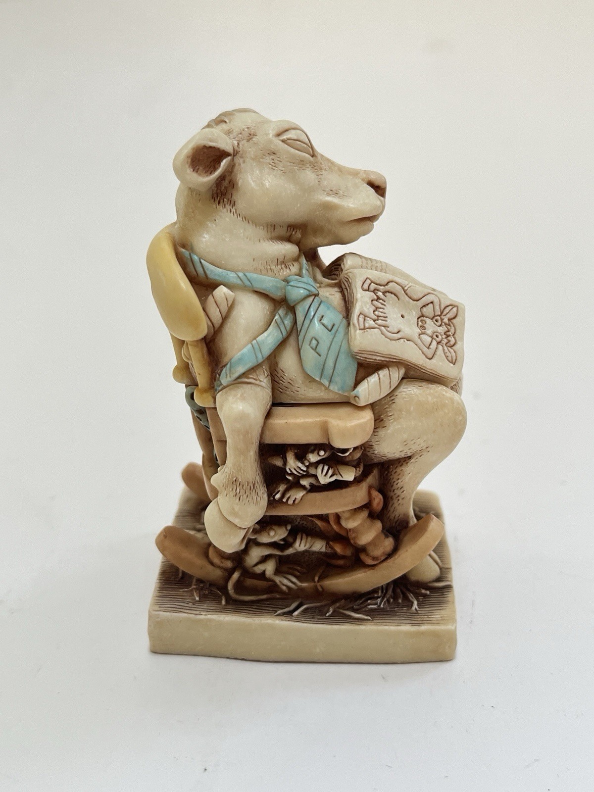 Harmony Kingdom Light My Fire Trinket Box Figurine Cow ~ Signed