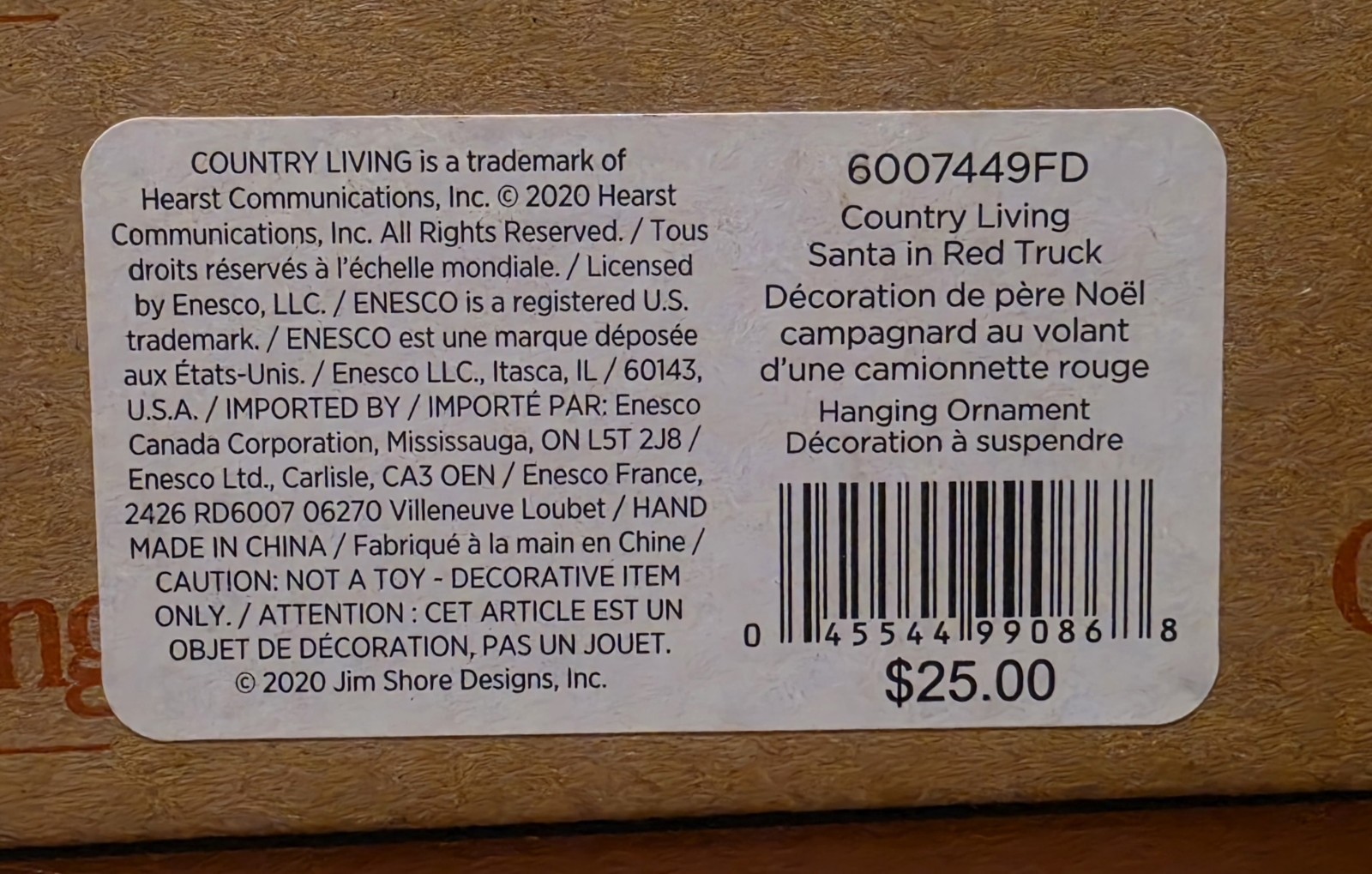 2020 Jim Shore COUNTRY LIVING SANTA IN RED TRUCK Factory Sealed In Styrofoam