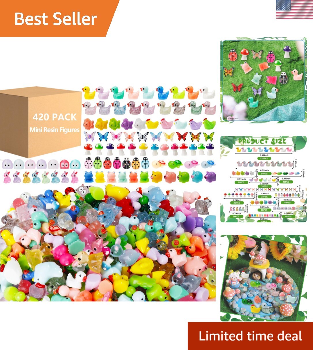 High-Quality 420 Mini Resin Animals – Safe, Waterproof Decorations for Crafts