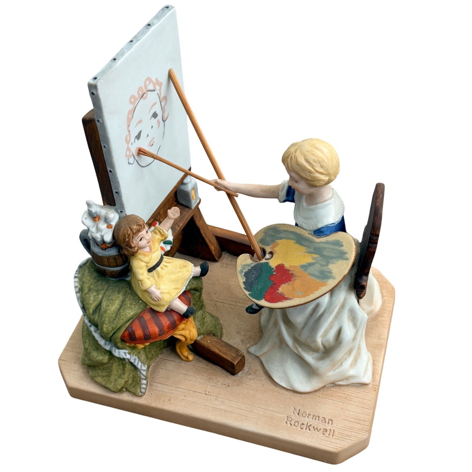 Norman Rockwell Unisex Figurine The Artists Daughter 1980 OS Multi Porcelain Art