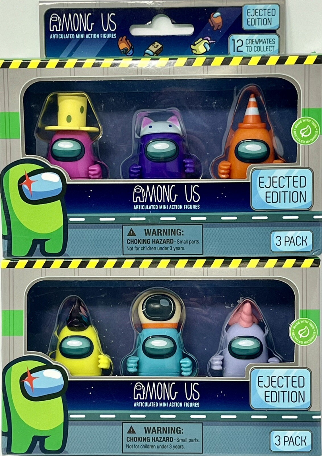 Lot of 2 Among Us 3PC Articulated Mini Figures Ejected Edition 2023 NEW TOIKIDO