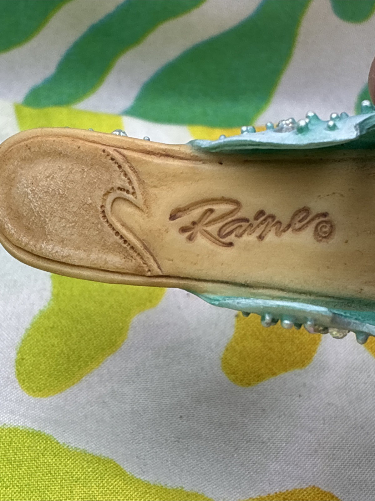 Just The Right Shoe By Raine “The Wave” Ceramic Decorative Miniture Heel Blue