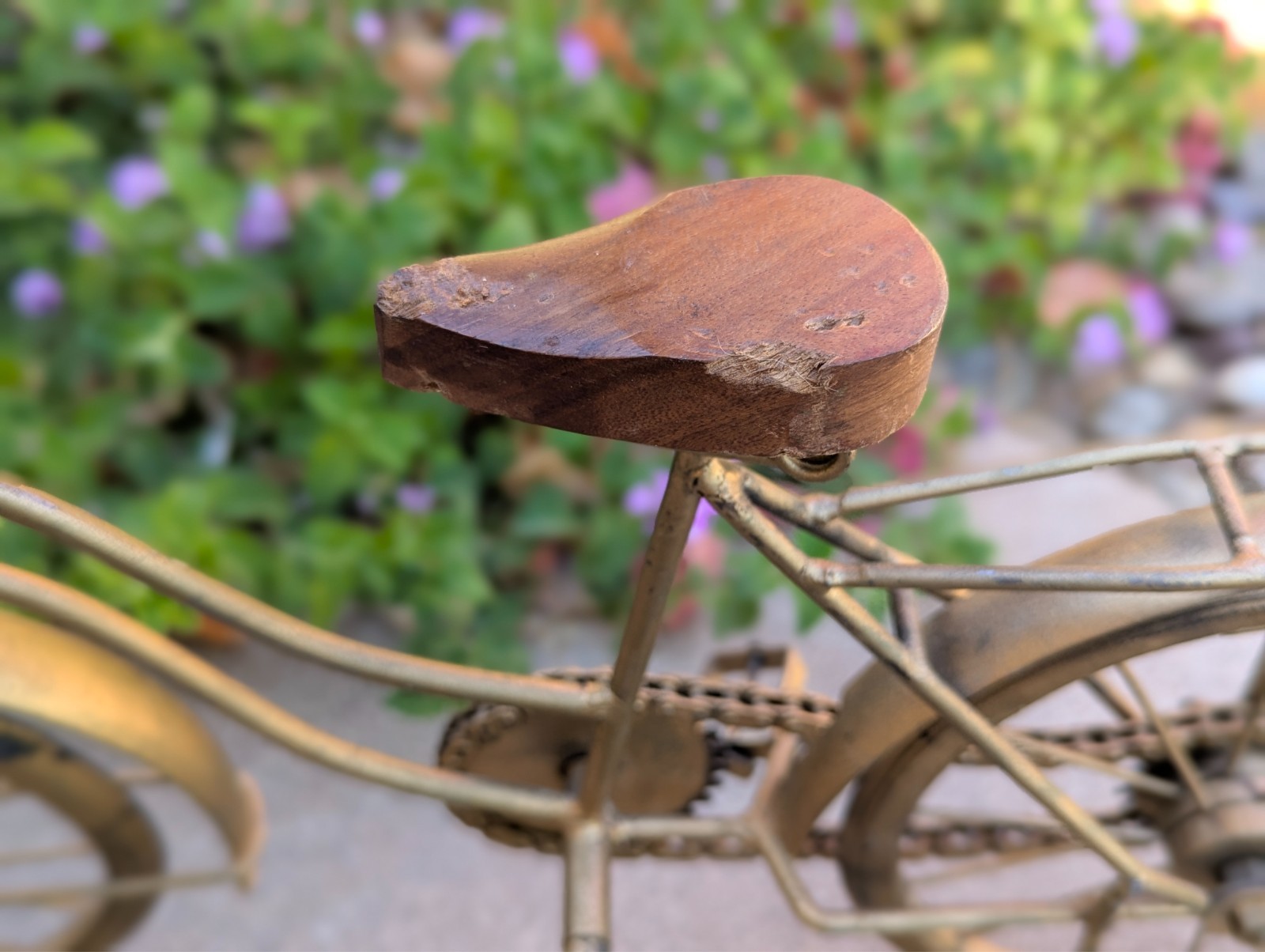 GIANT bicycle sculpture gold see photos for condition 21″ long mcm decor bike