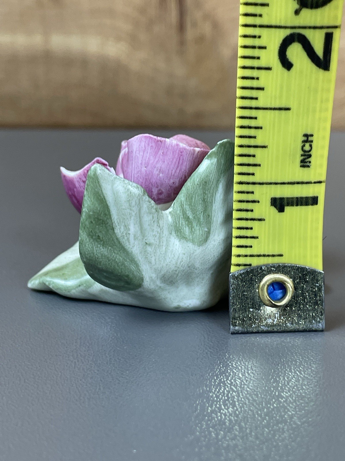 VTG. Bavaria-Germany Porcelain Pink Rose Place Card Holders Set 8 Hand Painted
