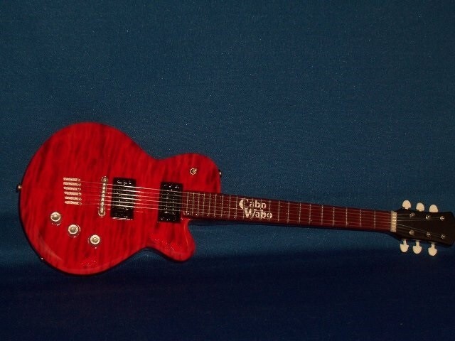 Mini CABO WABO Guitar SAMMY HAGAR Red Rocker Memorabilia FREE STAND Gift