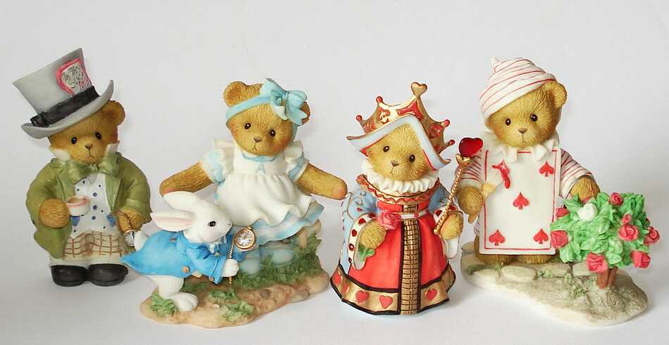 CHERISHED TEDDIES – LTD ED – A DAY IN WONDERLAND SET – 4 FIGURINES + BACKER CARD