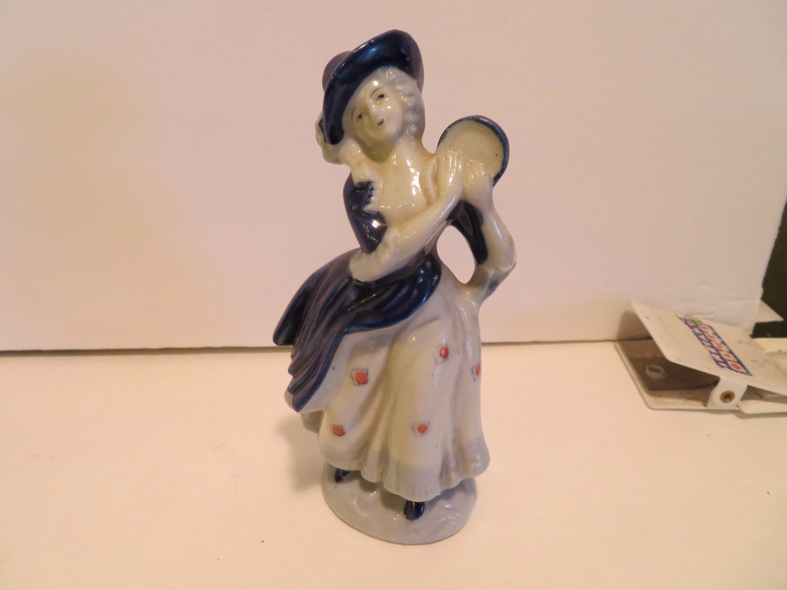 VINTAGE OCCUPIED JAPAN 1940’S WOMAN FIGURE 5 1/2 ” IN DRESS WITH HAT