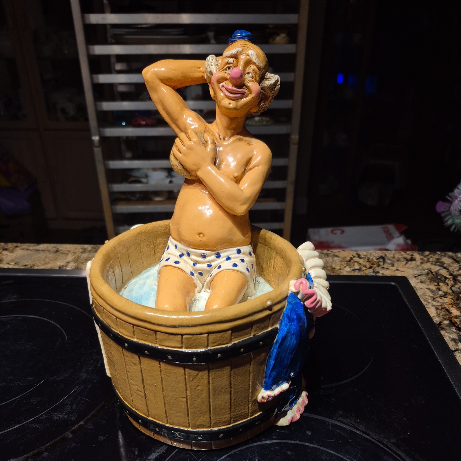 JUDI’S PASTIME Collectibles 1985 Clown Bath Time 10.5″ x 7.5″ Signed Dated Heavy