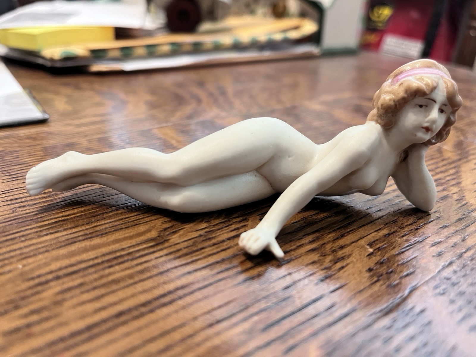2x Antique / Vintage Porcelain Bathing Beauties Figurines Hand Painted Art Deco