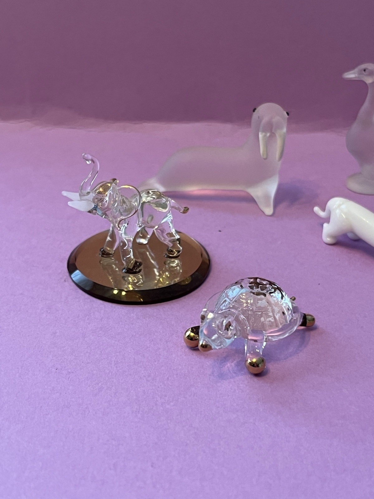 Vintage Crystal Glass Miniature Animal Figurines Lot