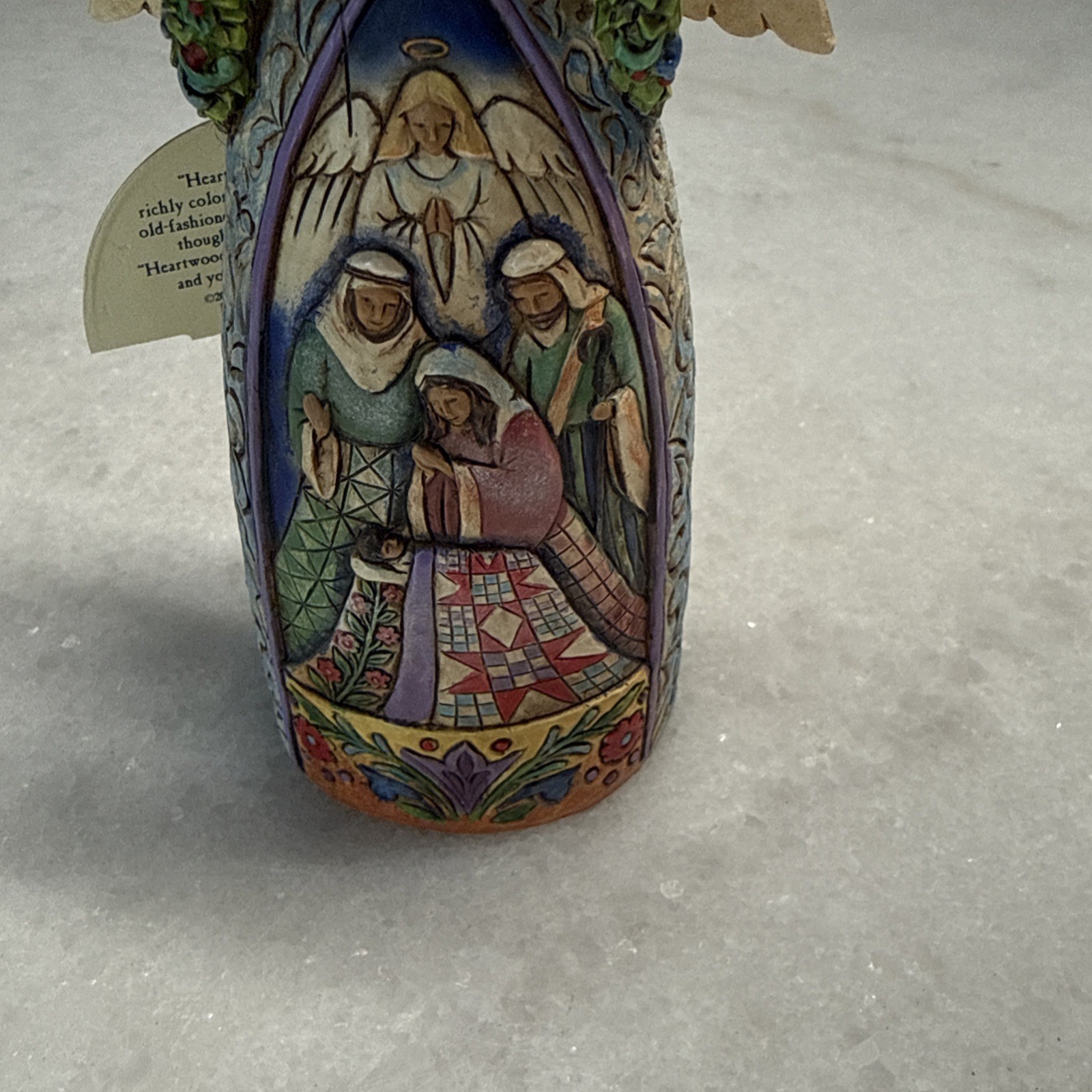Jim Shore “Night Divine” Winter Angel Nativity Scene Christmas Wreath 5” 2007