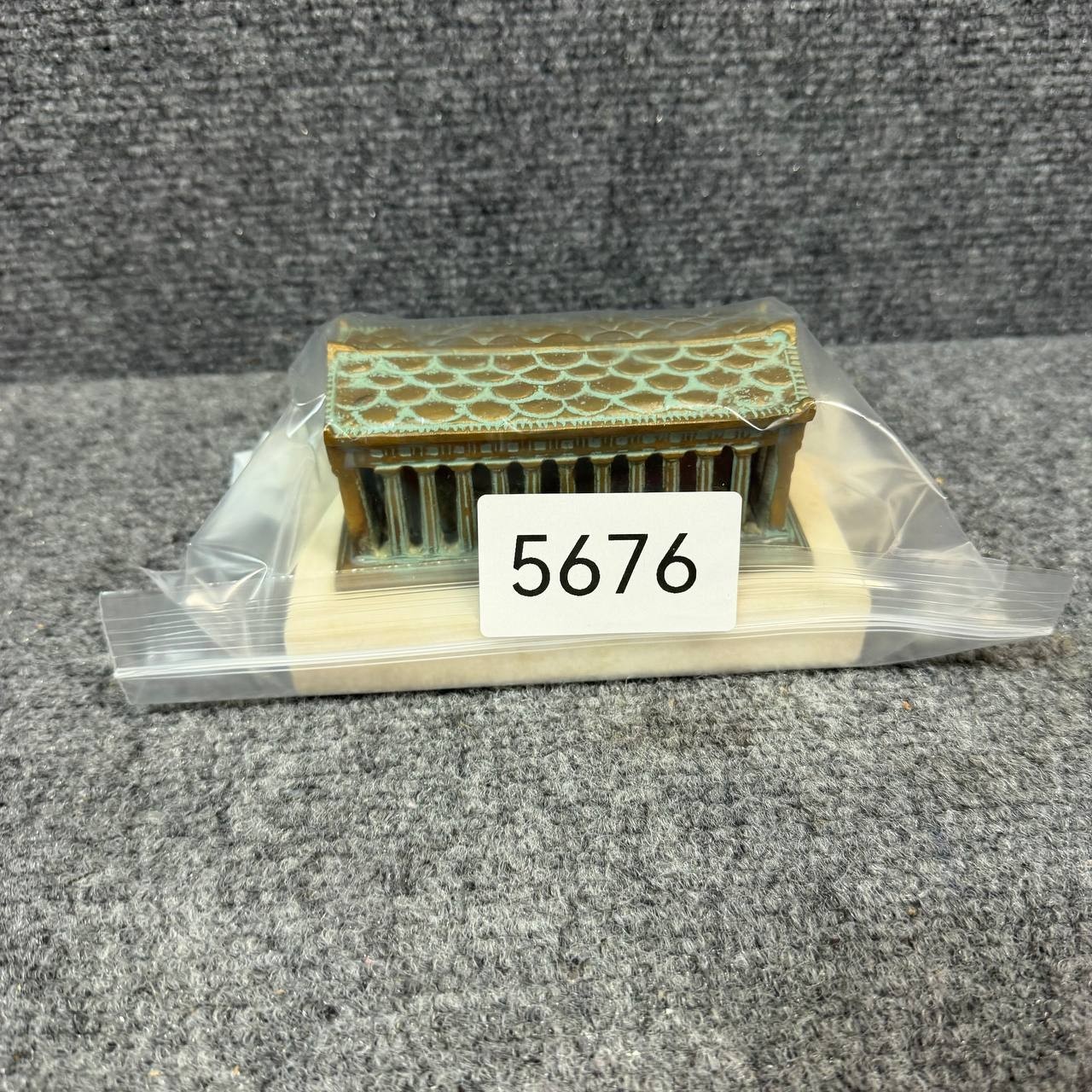Bronze Pantheon Temple Sculpture Greece Marble Base Statue 2.50 lb