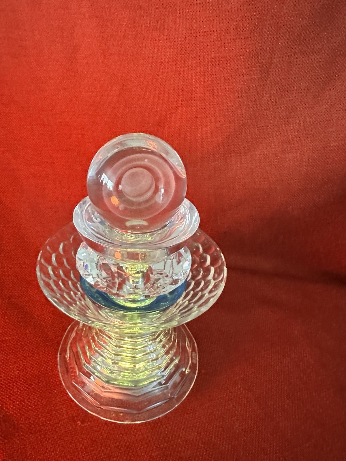 Crystal ball (universe) stand LED lighted repurposed glass. Space Theme Clear