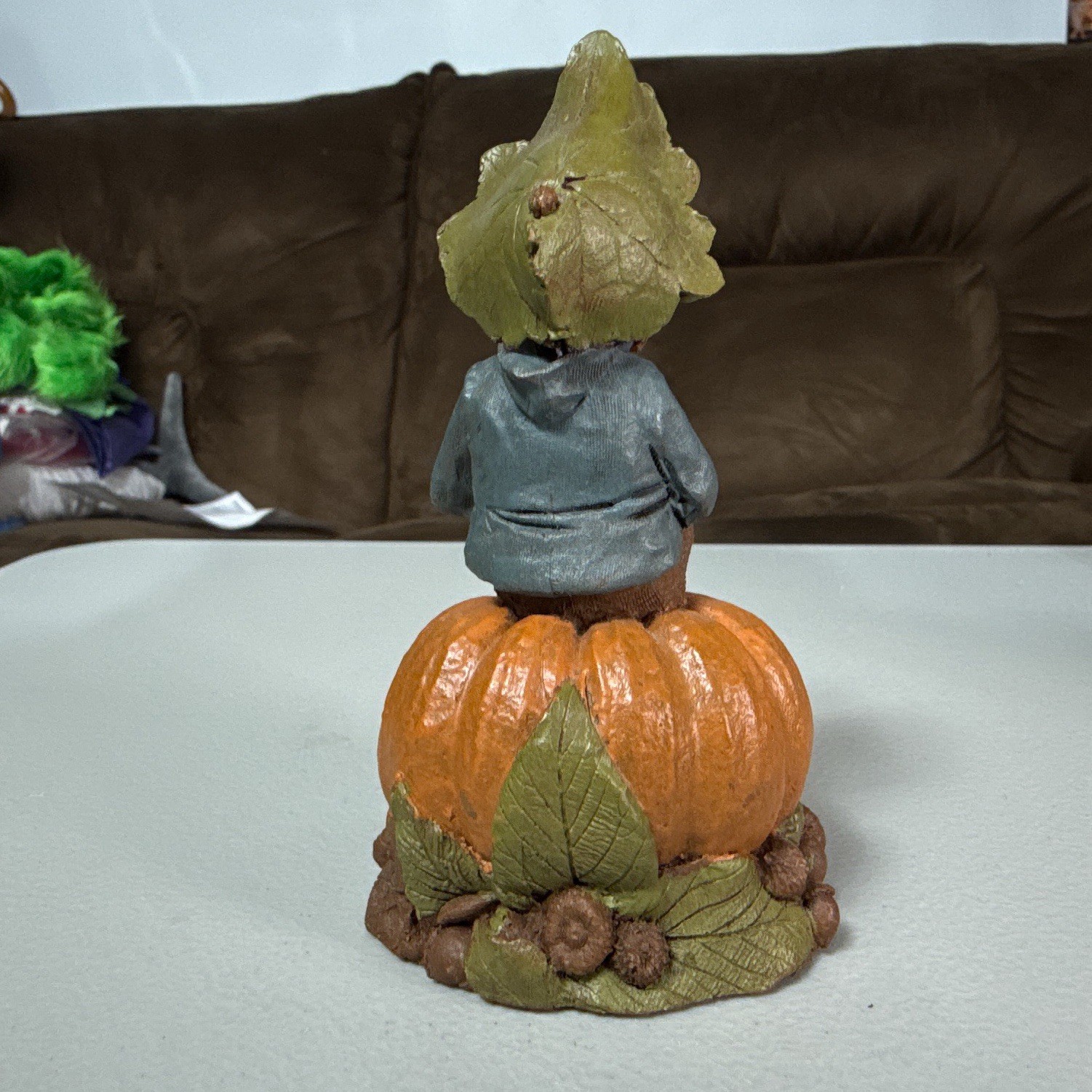 Tom Clark “Hopkins” Halloween Gnome using Sign Language On Pumpkin I Love You