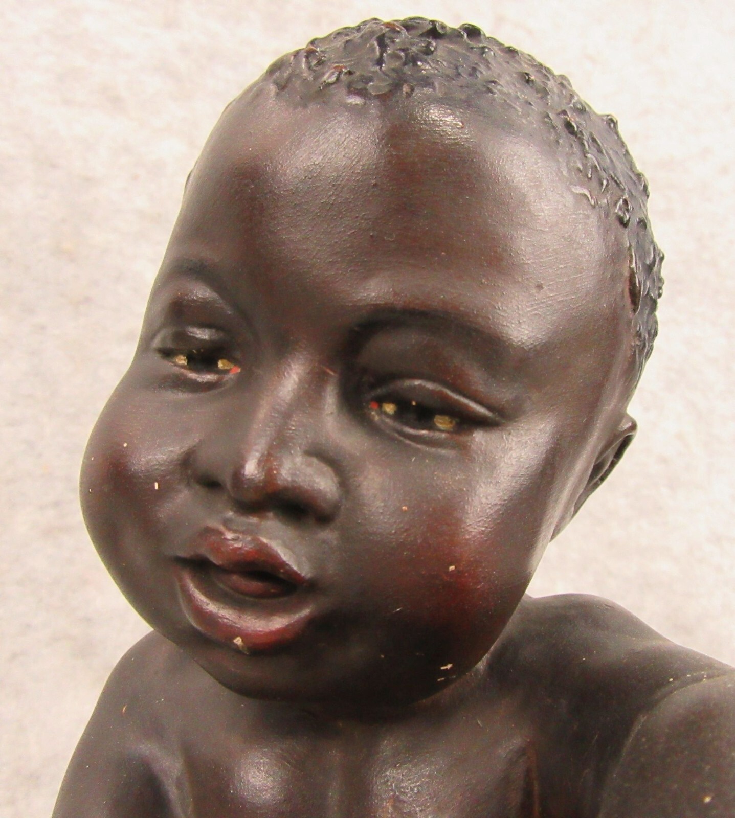 RARE Antique Victorian Child Feeding Chicken Chalk Ware Figurine BEAUTIFUL