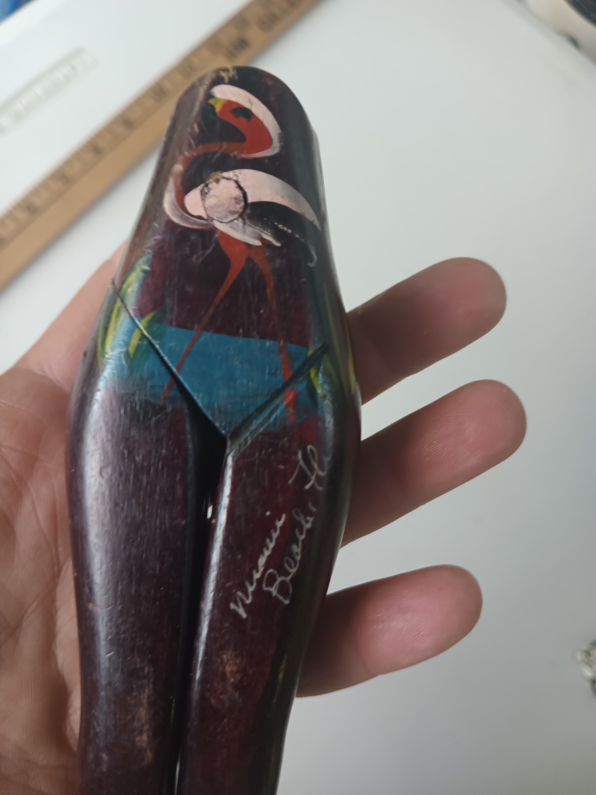 Vintage Wooden Nutcracker Woman’s Legs Novelty Florida Pink Flamingo Hand Painte