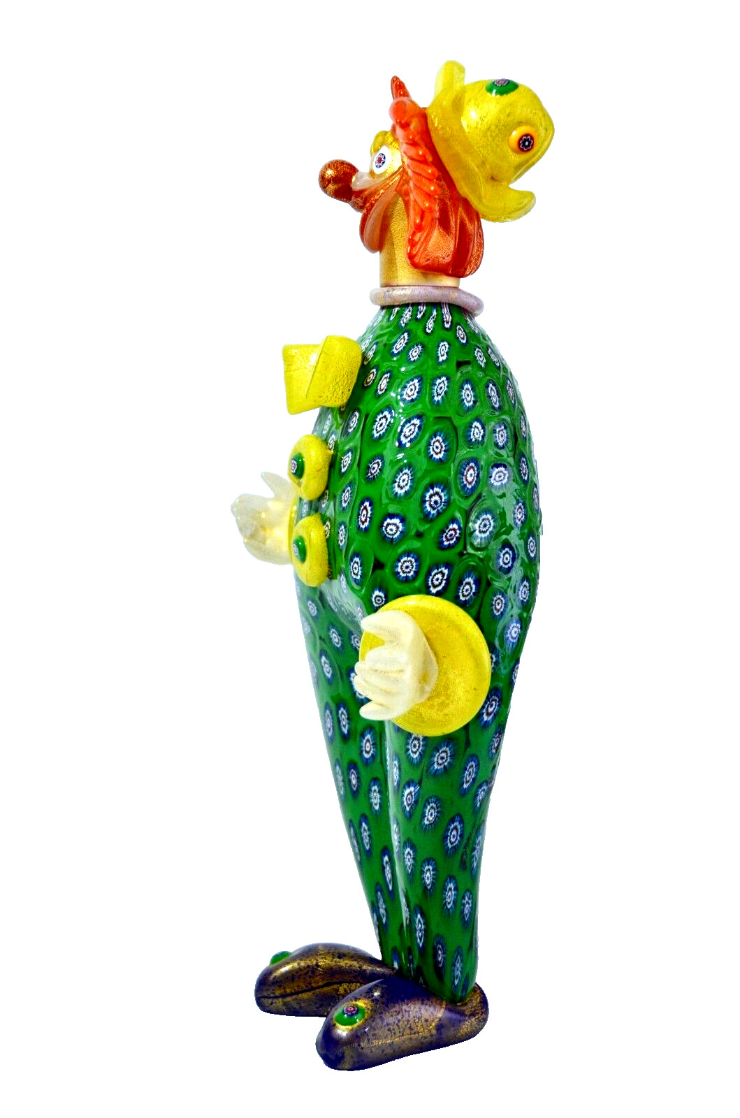 Rare Murano Rossetto Millefiori Art Glass Sculpture Clown With COA Signed 18 in