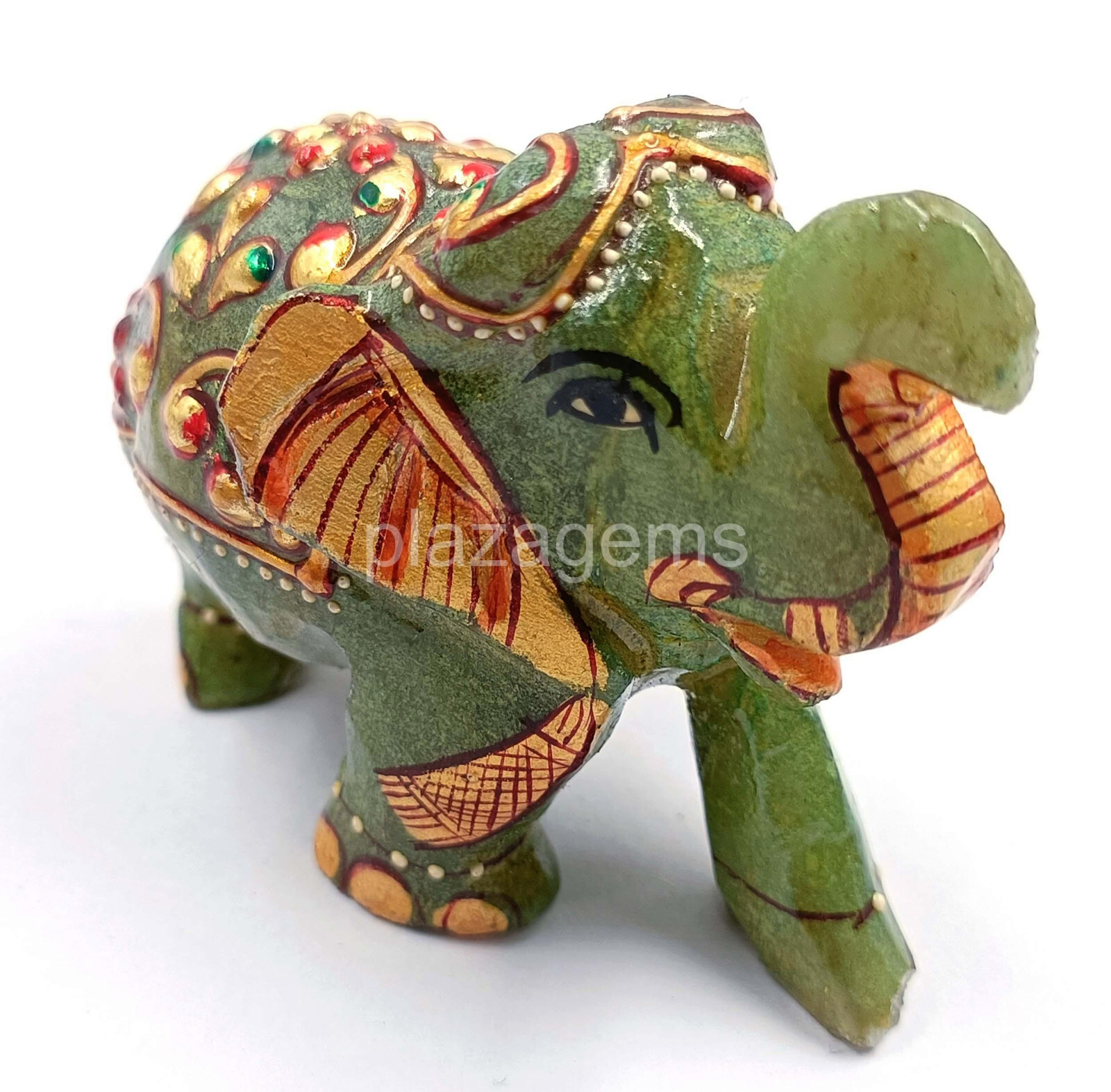 Natural Green Jade Handcrafted Elephant –500Ct Gemstone Decorative Sculpture k