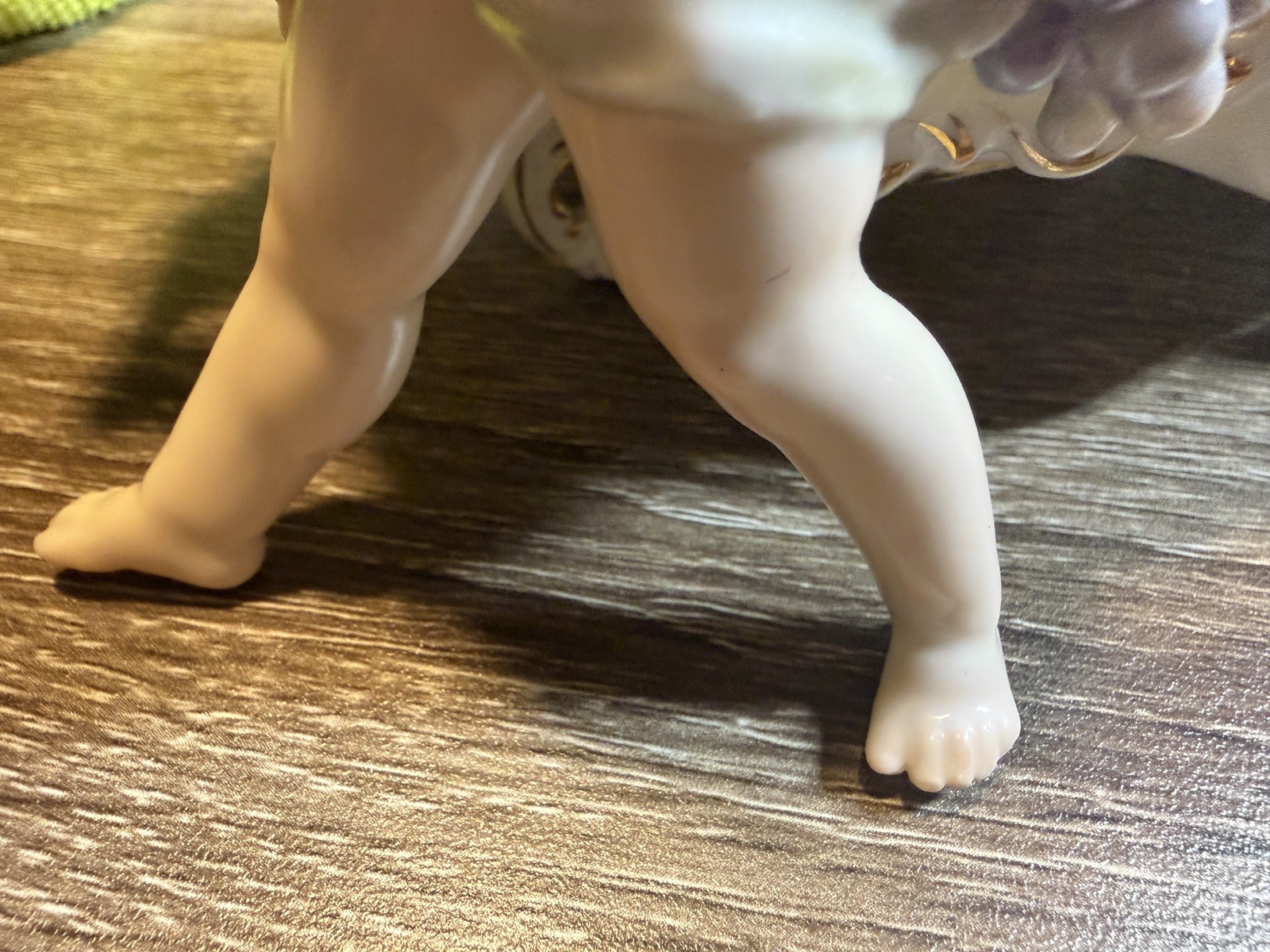 Antique Volkstedt Porcelain Cherub on Chariot Triebner Ens Eckert Rococo 1880s