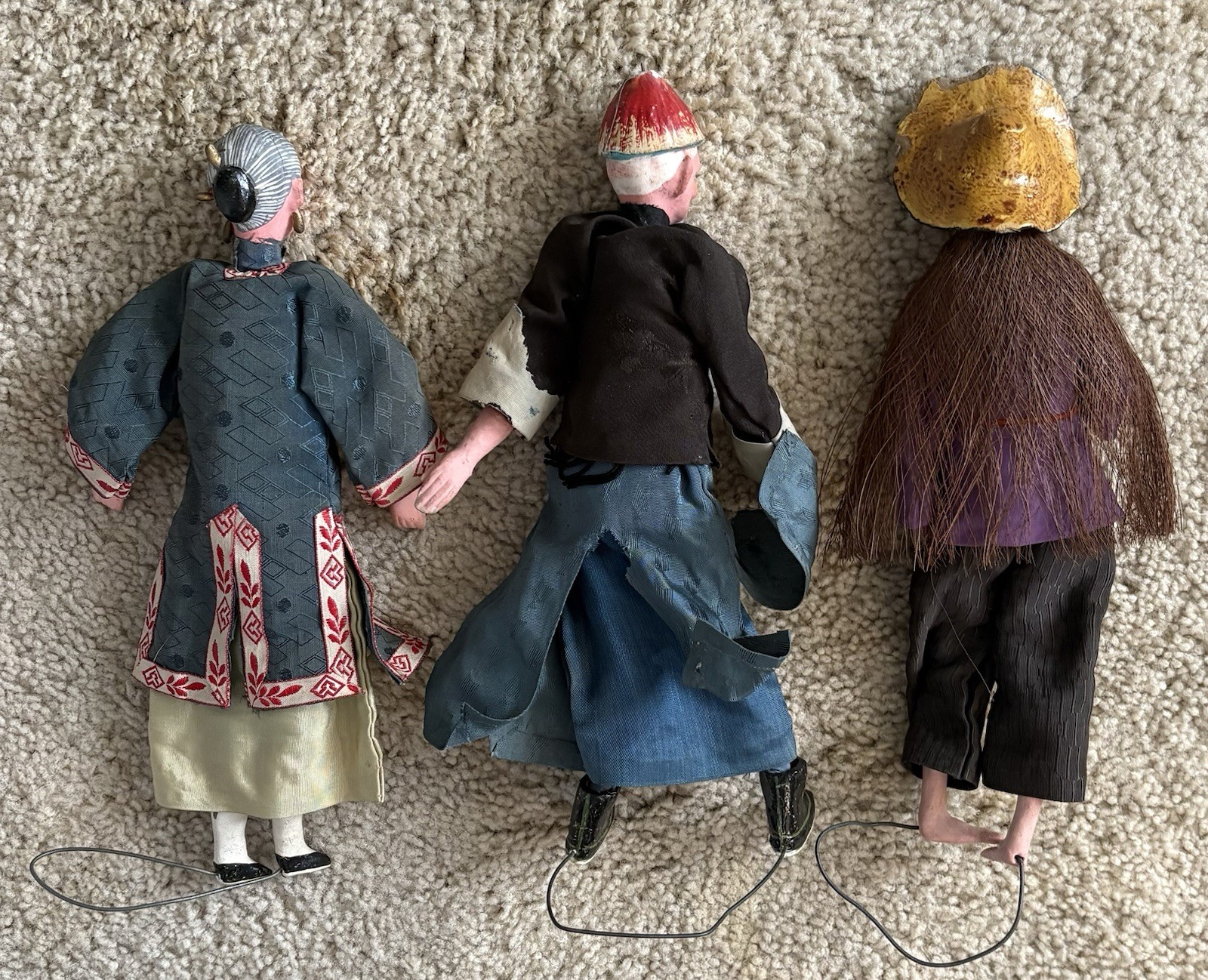 Vintage 3 Theater Chinese Opera Figures Dolls