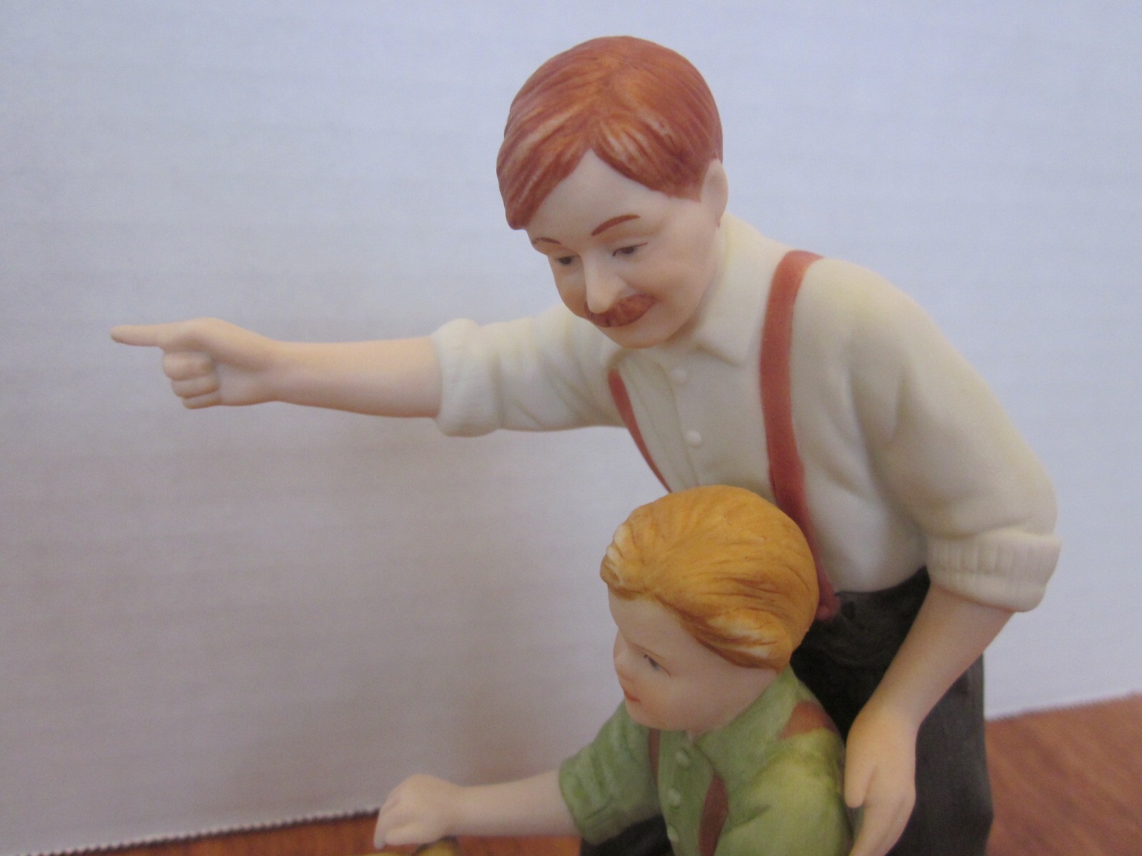 ENESCO 1987 Father & Son Series “A Little Guidance” Figurine, Original Box, COA