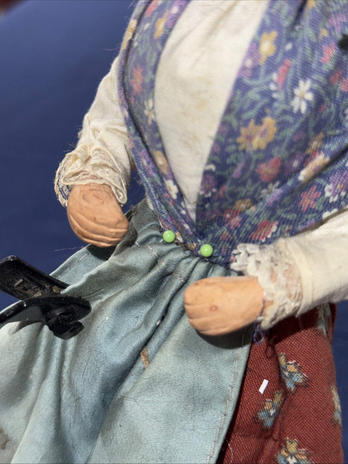 Vtg French Santon 10” Old Woman Lady Signed Sylvette AMY Handmade Figurine