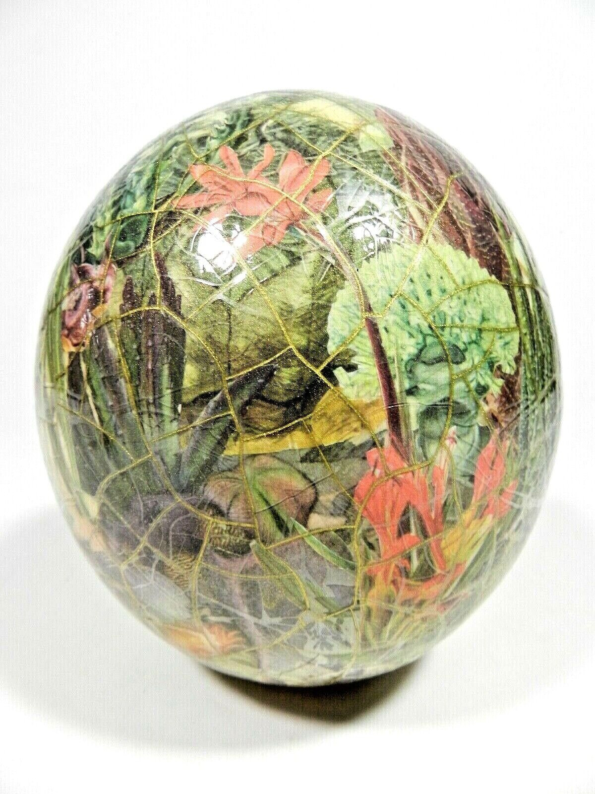 Decoupage Ostrich Egg With Stand