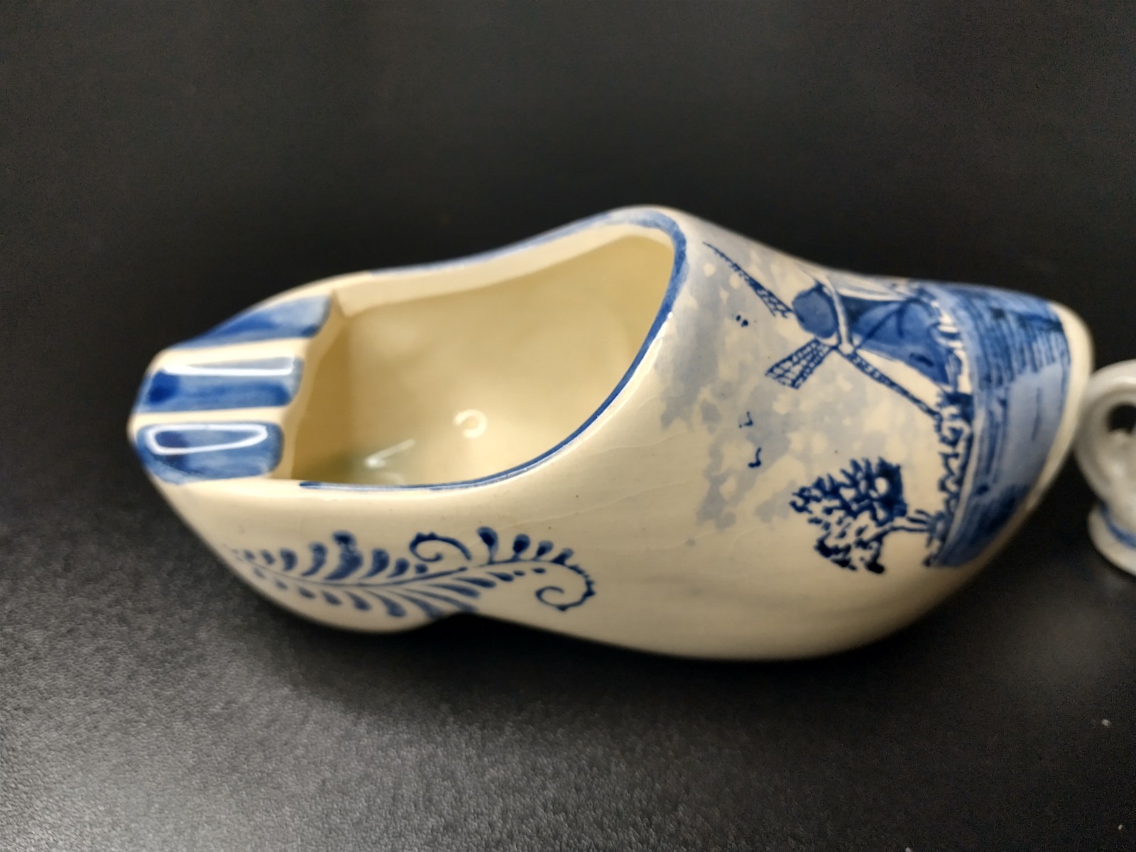 collection of Delft Blue and white ceramic collectibles from Holland