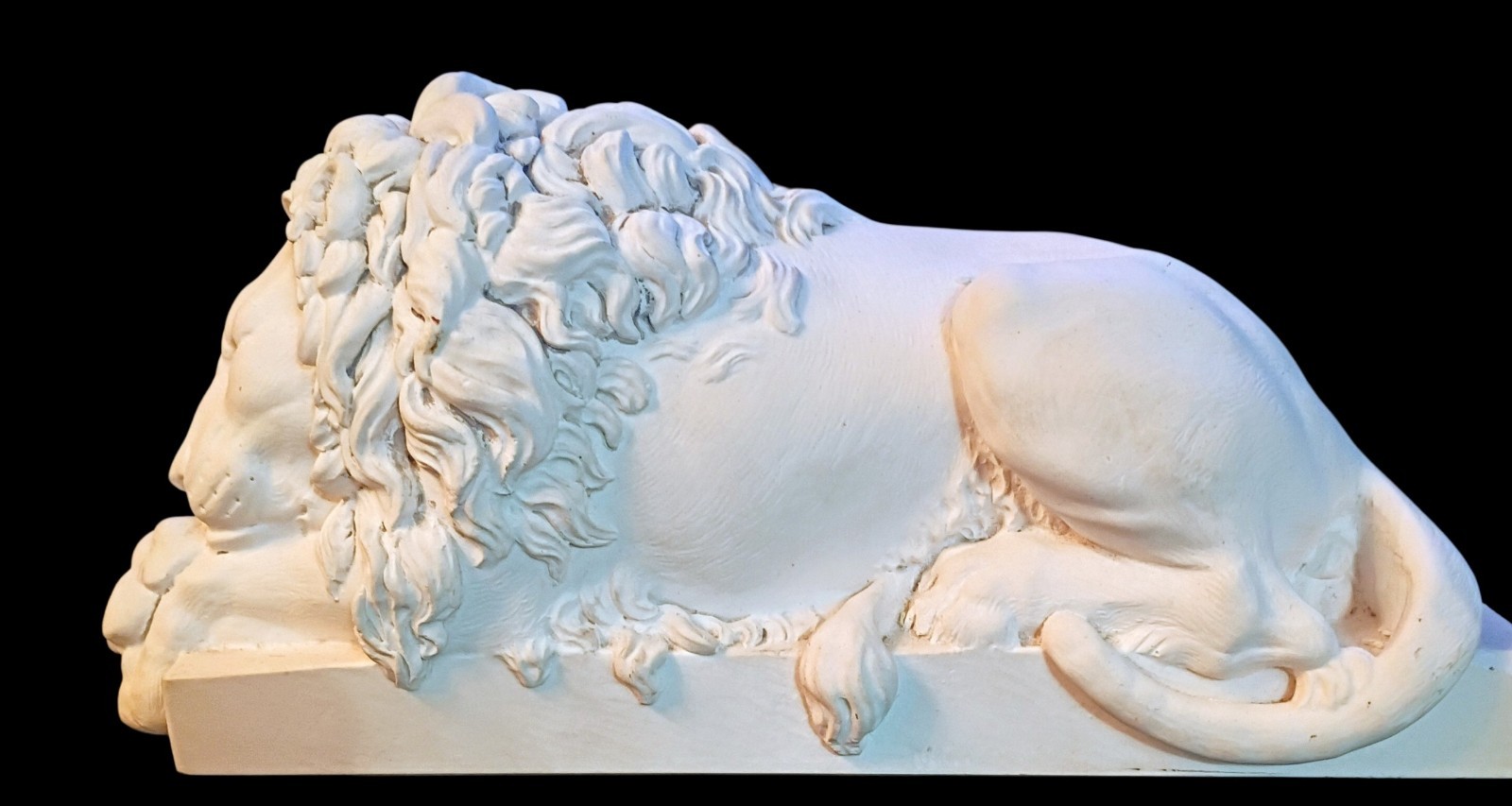 Antonio Canova Sleeping Lion White Stone Sculpture
