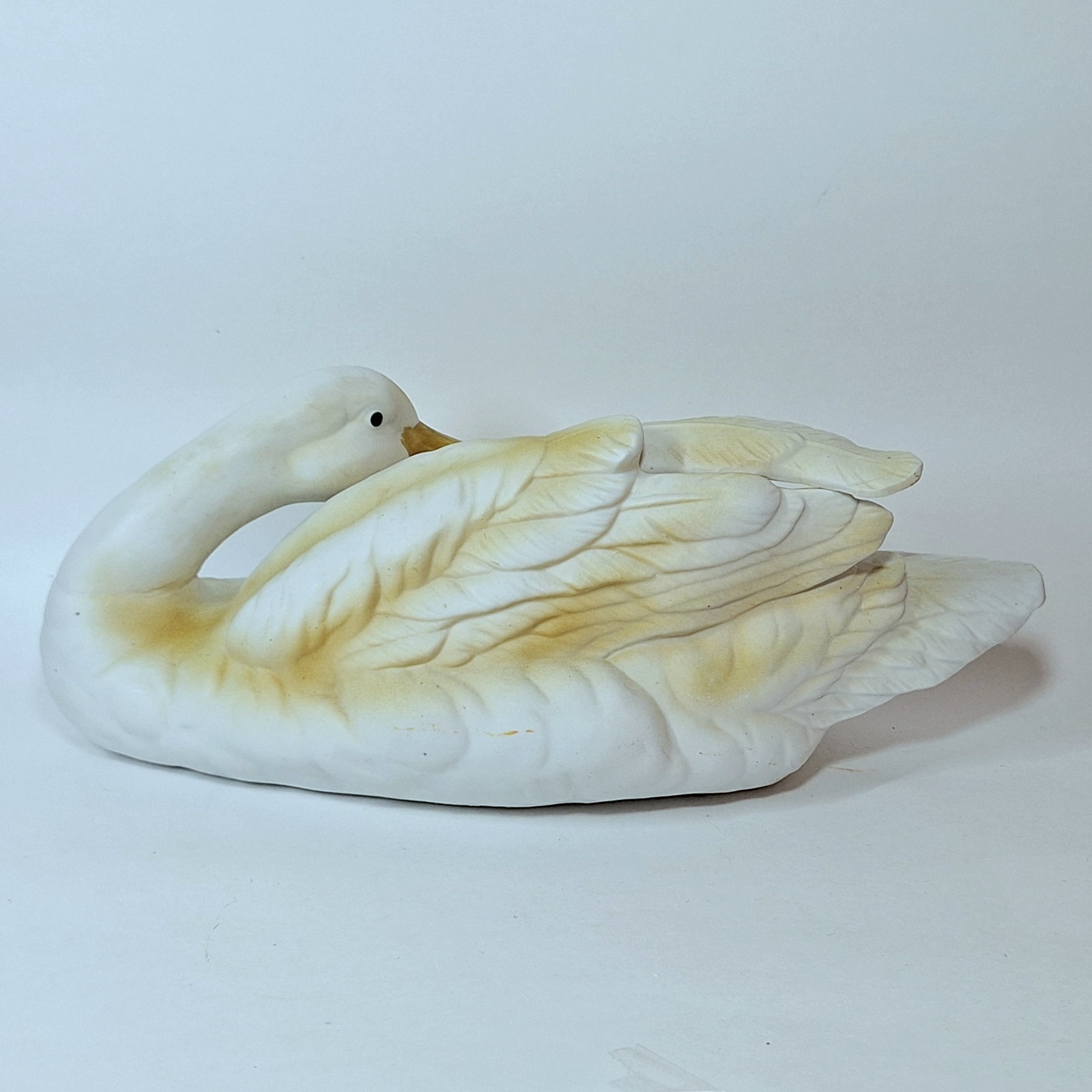 Vintage Artmark / Silvestri Nesting Duck Goose Bisque Porcelain Figure 14”
