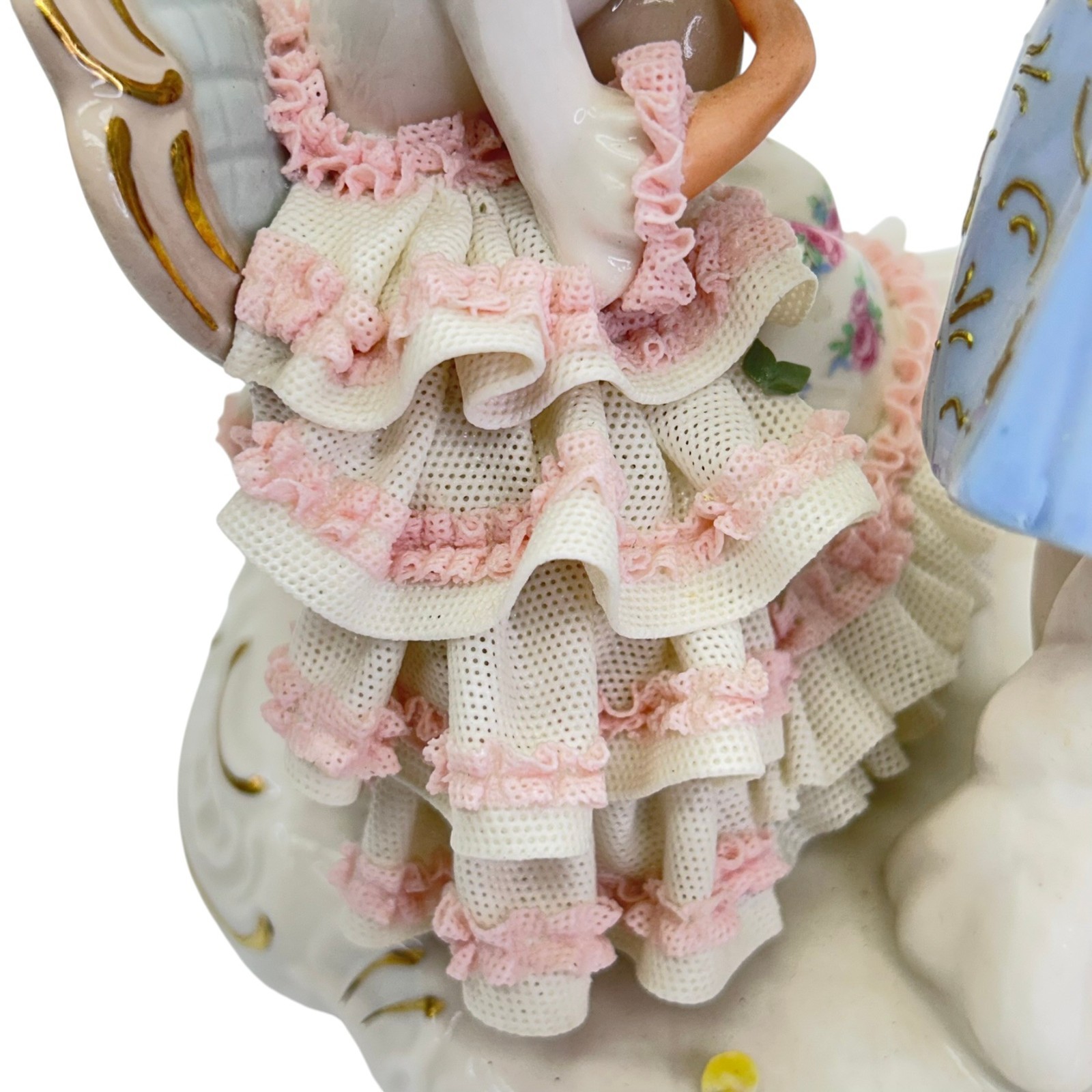 Dresden Victorian Style Porcelain Figurine Depicting Courting Couple Art Decor