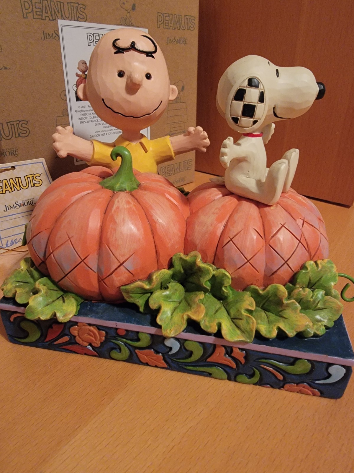 Jim Shore Peanuts Charlie Brown & Snoopy Pumpkin Treats 🎃 Figure. 6008962. NIB.