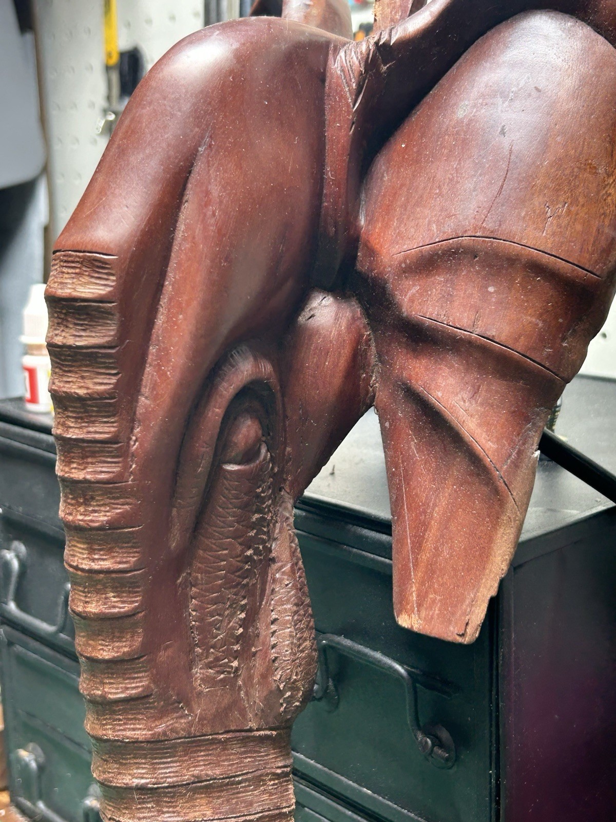 Stunning Large Hand-Carved Wooden Elephant Head Wall Hanging – Made in Kenya 17”