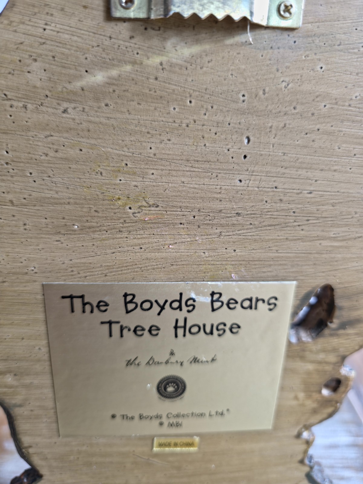 Danbury Mint THE BOYDS BEARS Treehouse Table Sculpture Wall Plaque RARE Nice!