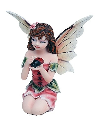 Pacific Giftware Fairy Garden Flower Fairy with Ladybug Decorative Mini Garden